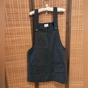 Sezane Charcoal Wool Pinafore Dress